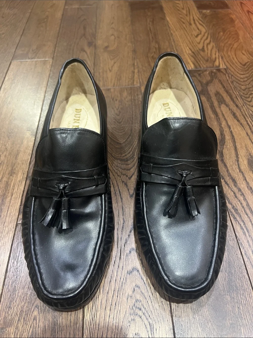 Black Leather Tassel Loafers - Dun Bar